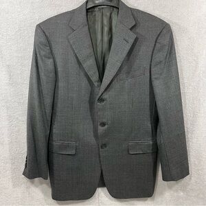 Ermenegildo Zegna Blazer Mens 40R Black Gray Wool Sport Coat Double Vented